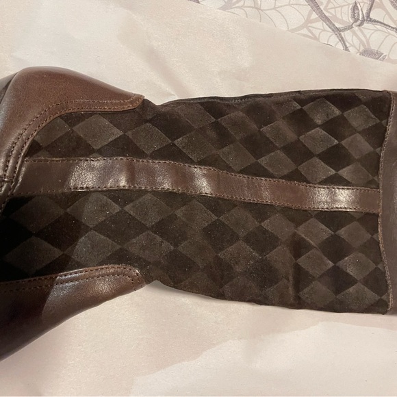Stunning Brown Designed Leather/Suede Boots By Born -Size 8 - Picture 3 of 16